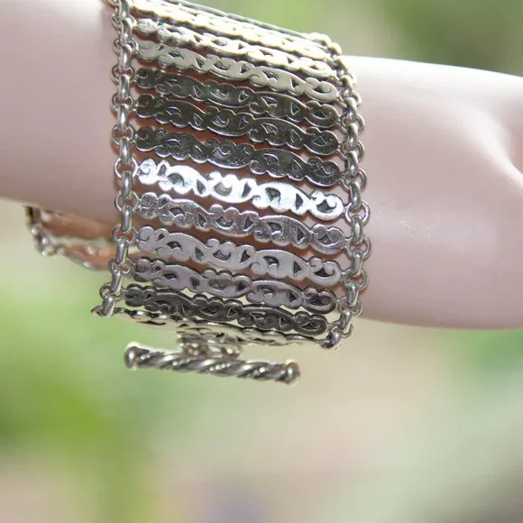 Lois Hill Sterling Silver Scroll Link Bracelet - Picture 5 of 13
